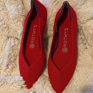 Rothy's Scarlet Red Pointed Loafers